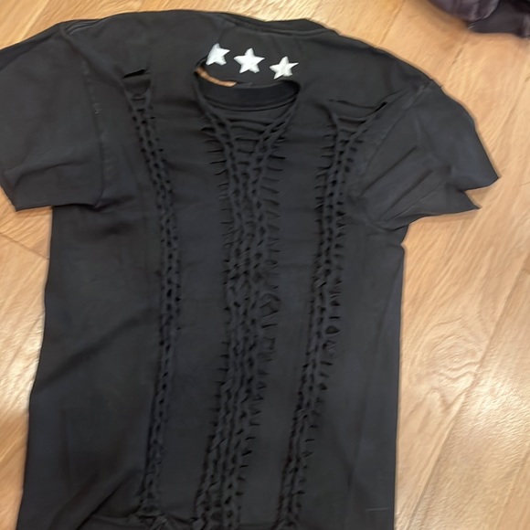 Black ICONS tshirt with lace up back - Picture 2 of 3